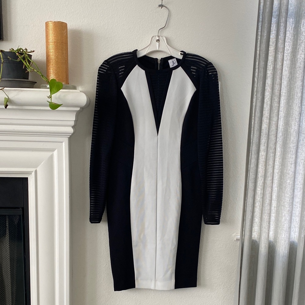 Julia Jordan Black and White Long Sleeve Dress
